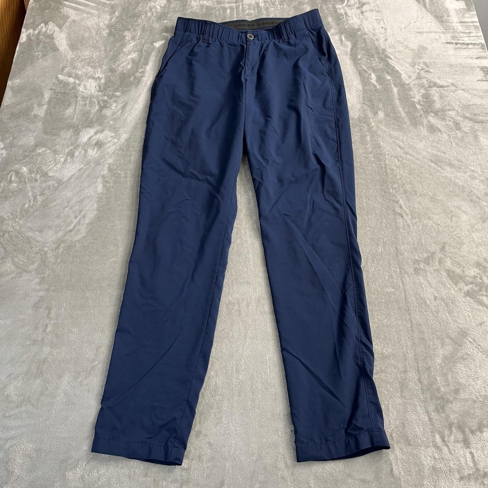 Under Armour Showdown Pants Mens 32 Blue Golf Elastic Waist Pockets Stretch